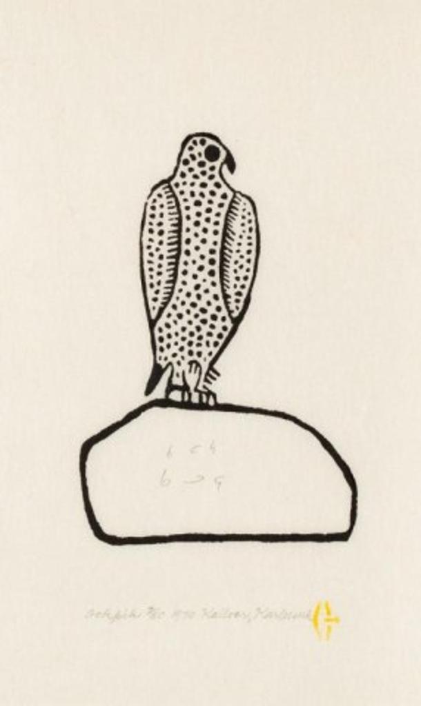Harold Qarliqsaq (1928-1980) - Ookpik, 1970 (uncat.), stonecut, 4/50, 10.625 x 6.625, 27 x 16.8 cm sight, 22.5 x 18 in, 57 x 46 cm framed