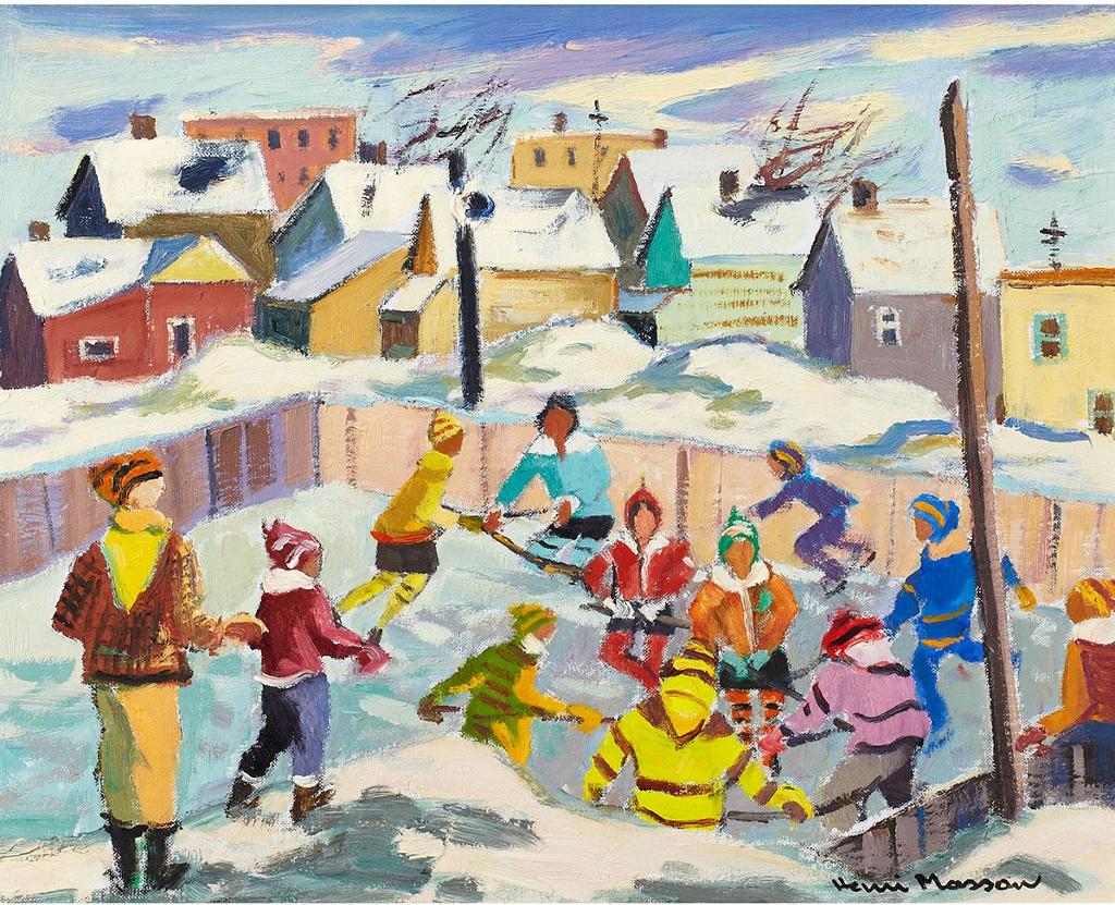 Henri Leopold Masson (1907-1996) - Skating Rink, Hull, Que., 1982