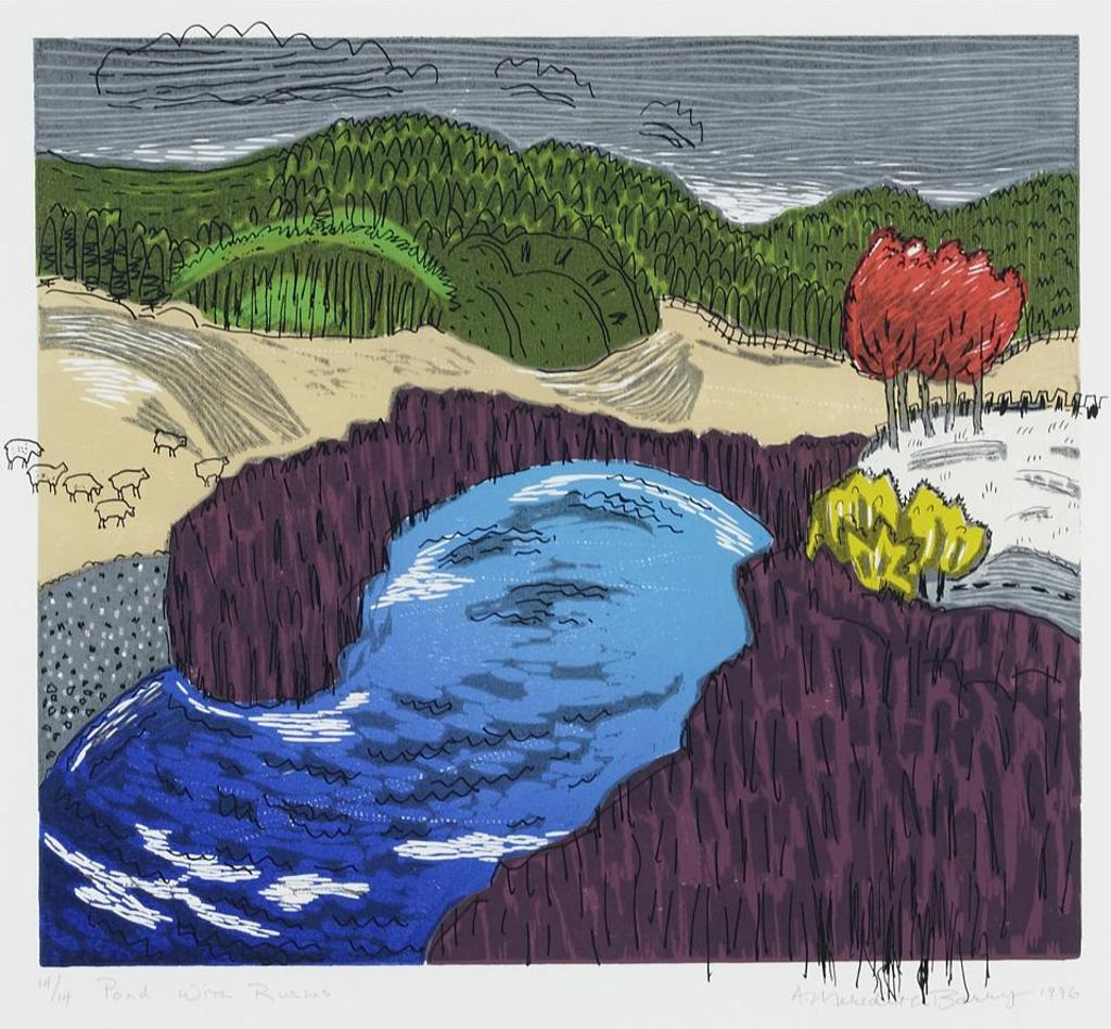 Anne Meredith Barry (1932-2003) - Pond With Rushes #2