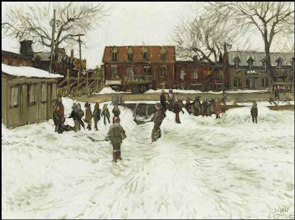 John Geoffrey Caruthers Little (1928-2024) - La patinoire à Henri Julien et Marie-Anne