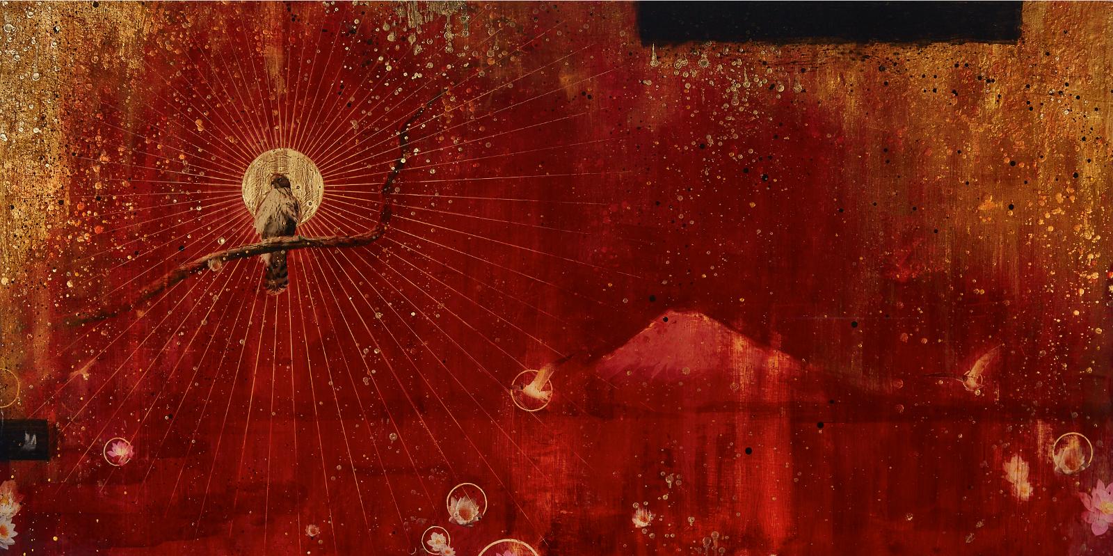 Steven Nederveen (1971) - Illuminated Hawk With Mount Fuji, 2007