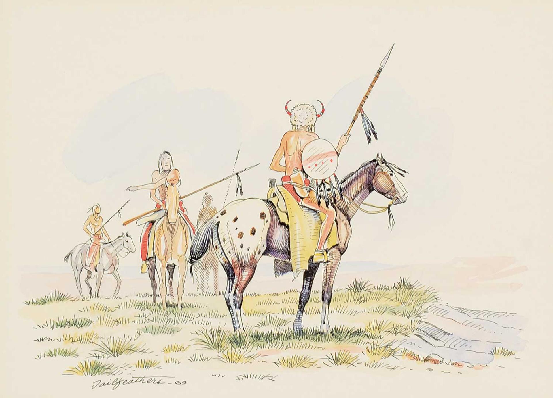 Gerald T. Tailfeathers (1925-1975) - Untitled - Taking Direction