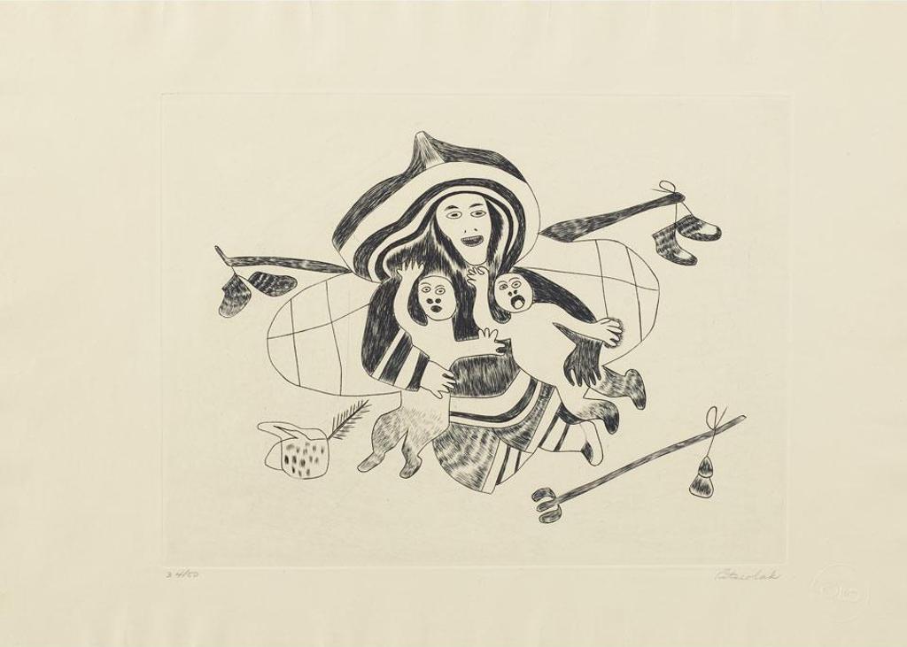 Pitseolak Ashoona (1904-1983) - Untitled (Mother With Children)