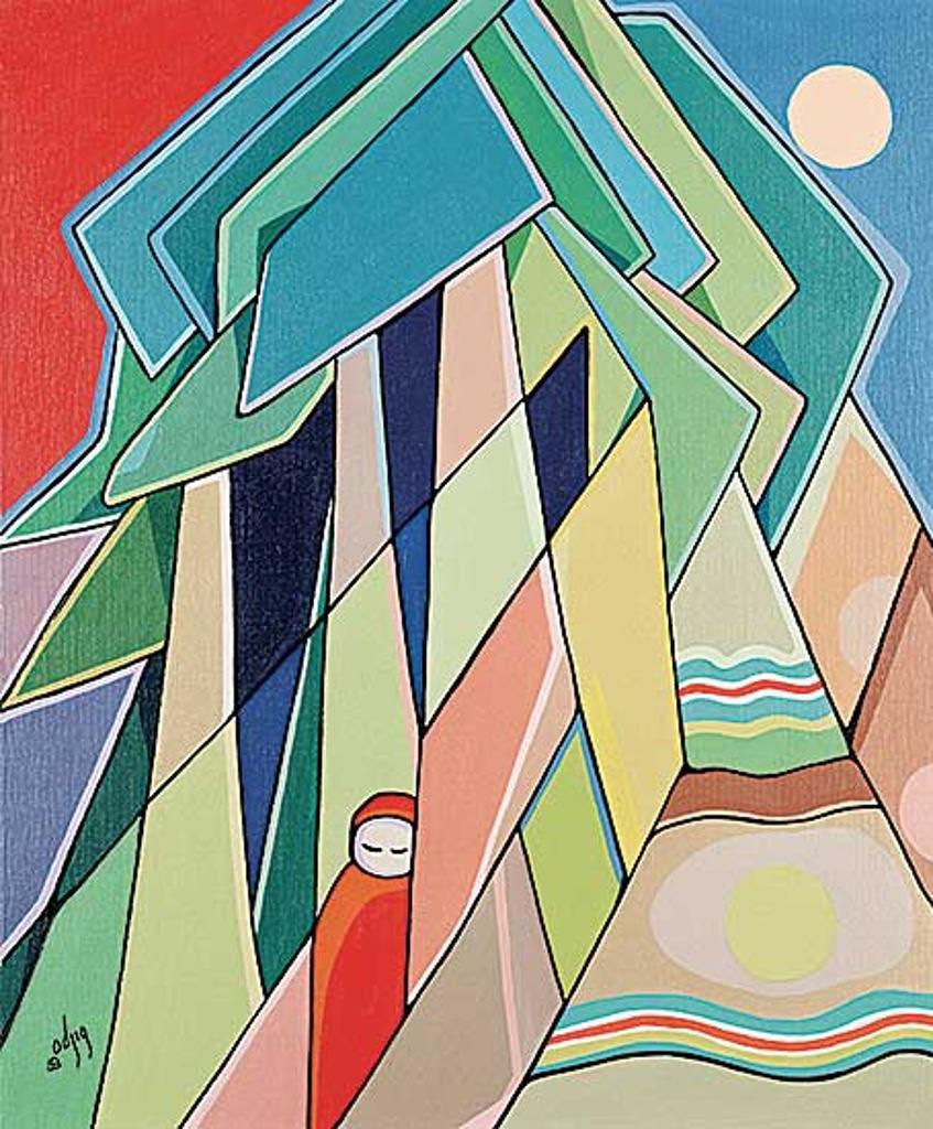 Daphne Odjig (1919-2016) - Awaiting the Curtain Call