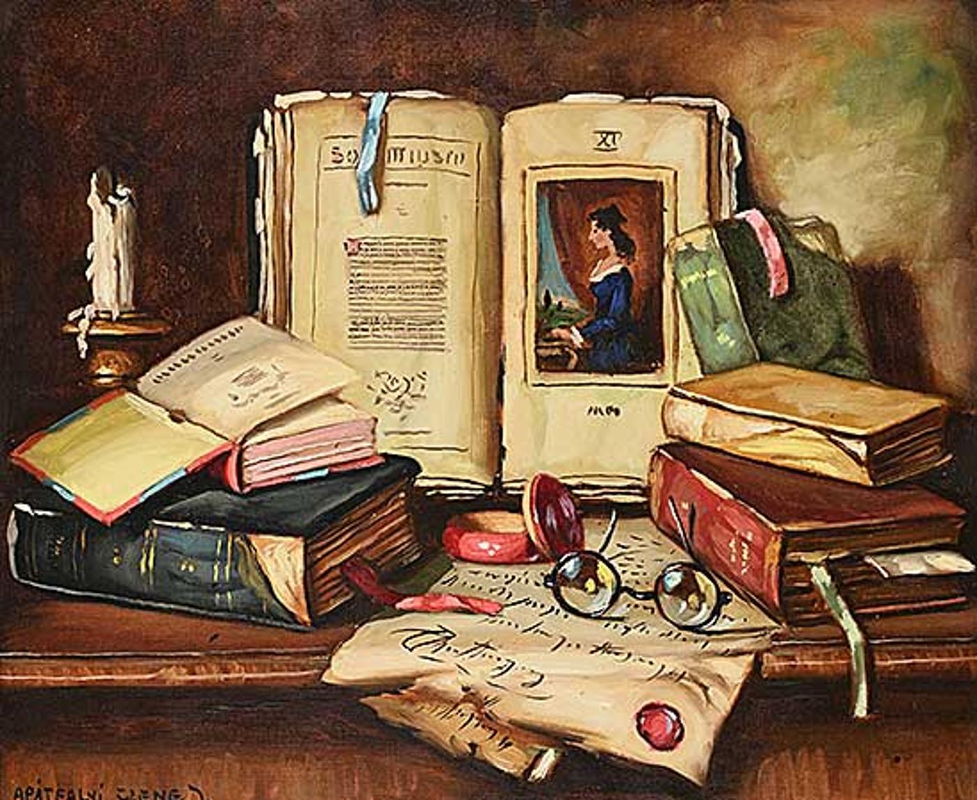 Czene Janos Apatfalvi - Untitled - Still Life with Books