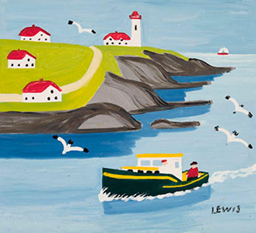 Maud Kathleen Lewis (1903-1970) - Eddie Barnes and Ed Murphy Going Fishing