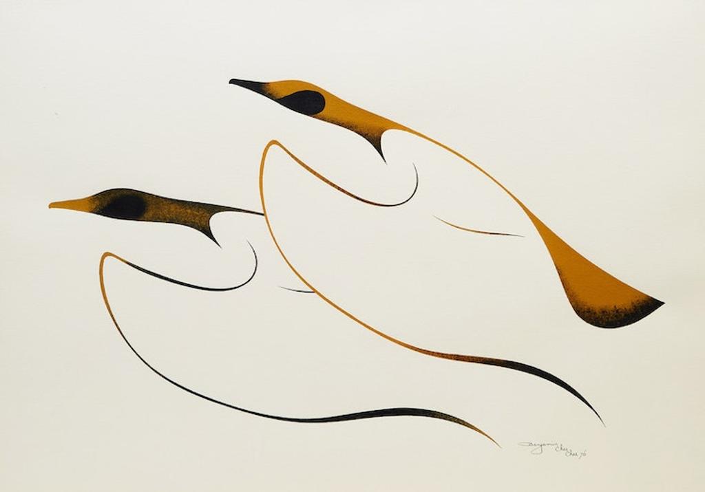 Benjamin Chee Chee (1944-1977) - Two Geese in Flight