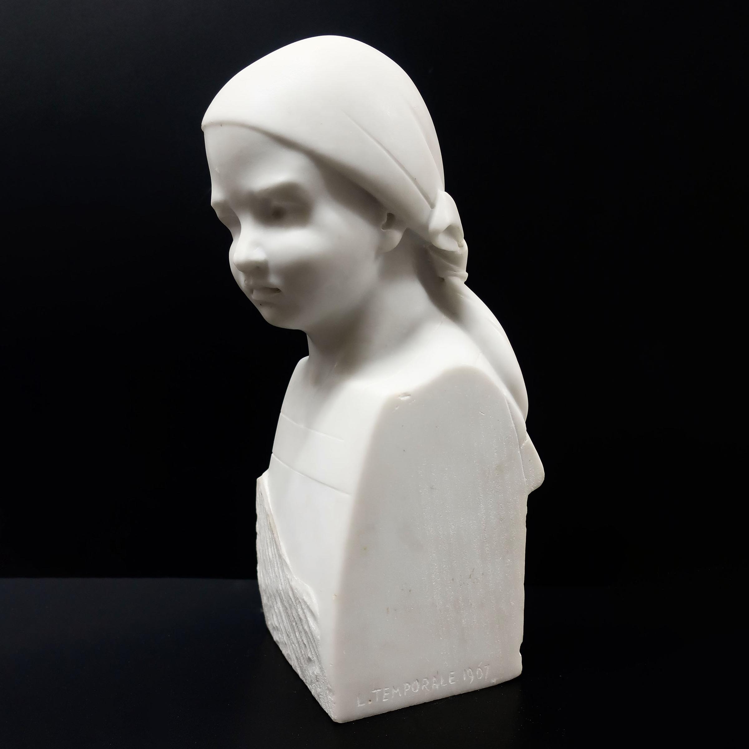 Louis Temporale - Bust Of A Young Girl