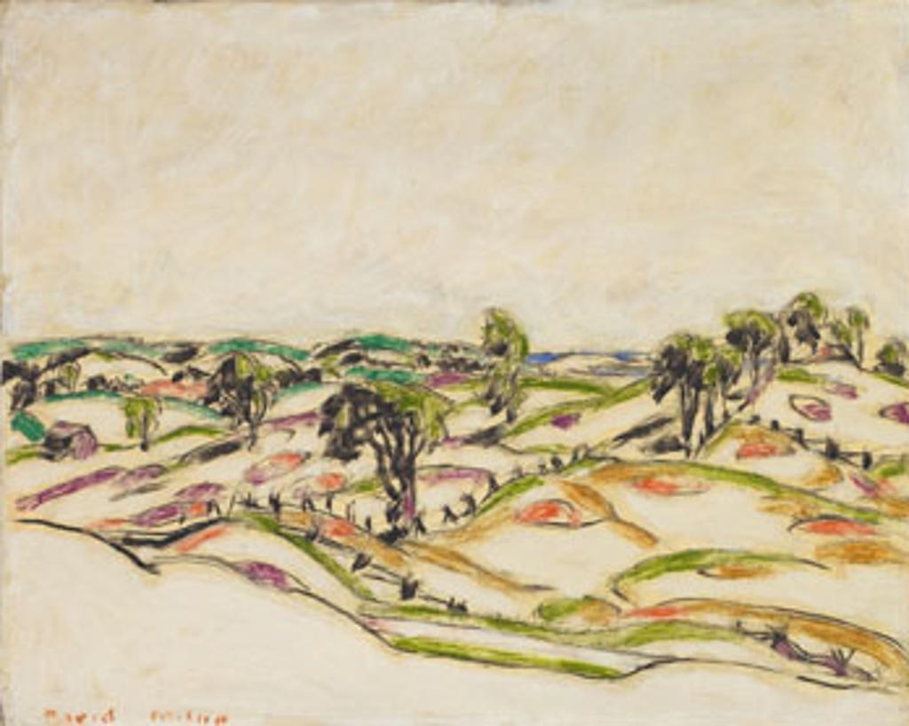 David Browne Milne (1882-1953) - Elms and Fences, Palgrave, Ontario