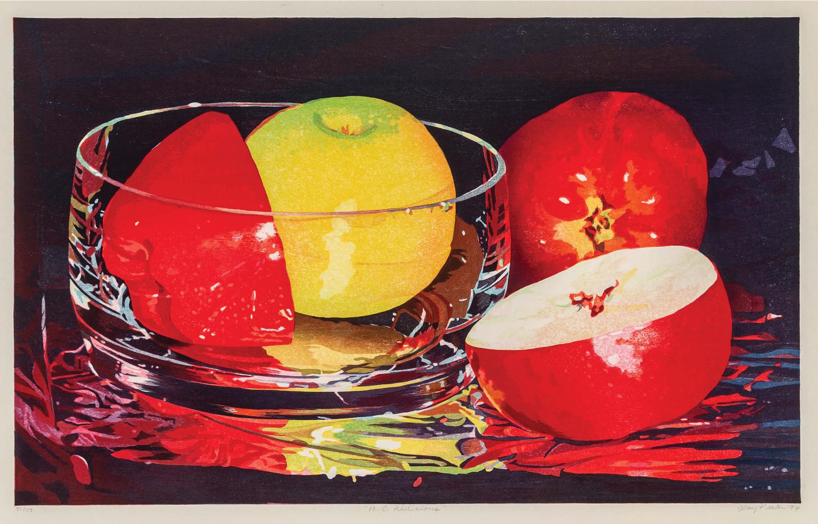Mary Frances West Pratt (1935-2018) - B.C. Delicious And Peaches In A Plastic Pot