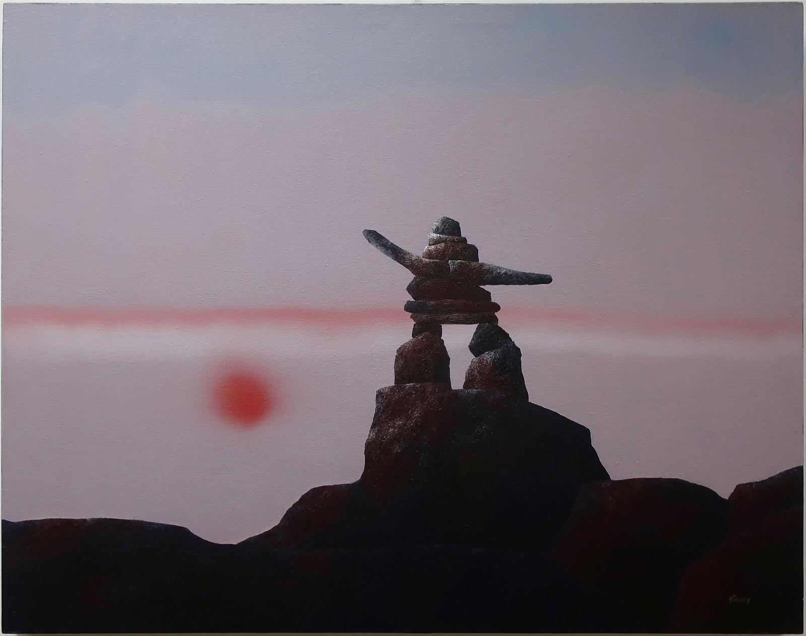 Kenneth (Ken) Michael Kirkby (1940-2023) - Untitled (Inukshuk At Dawn)