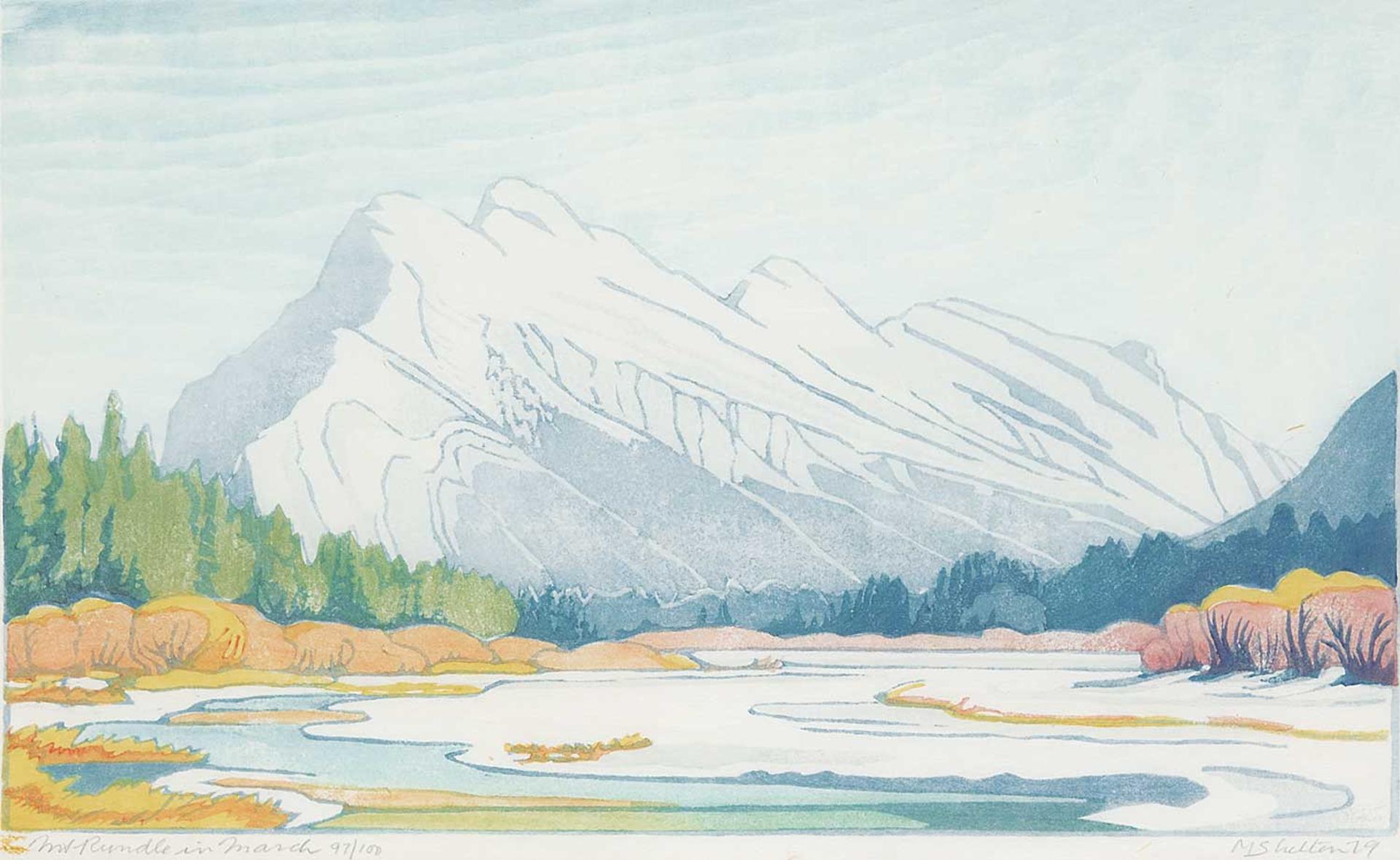 Margaret Dorothy Shelton (1915-1984) - Mt. Rundle in March  #97/100