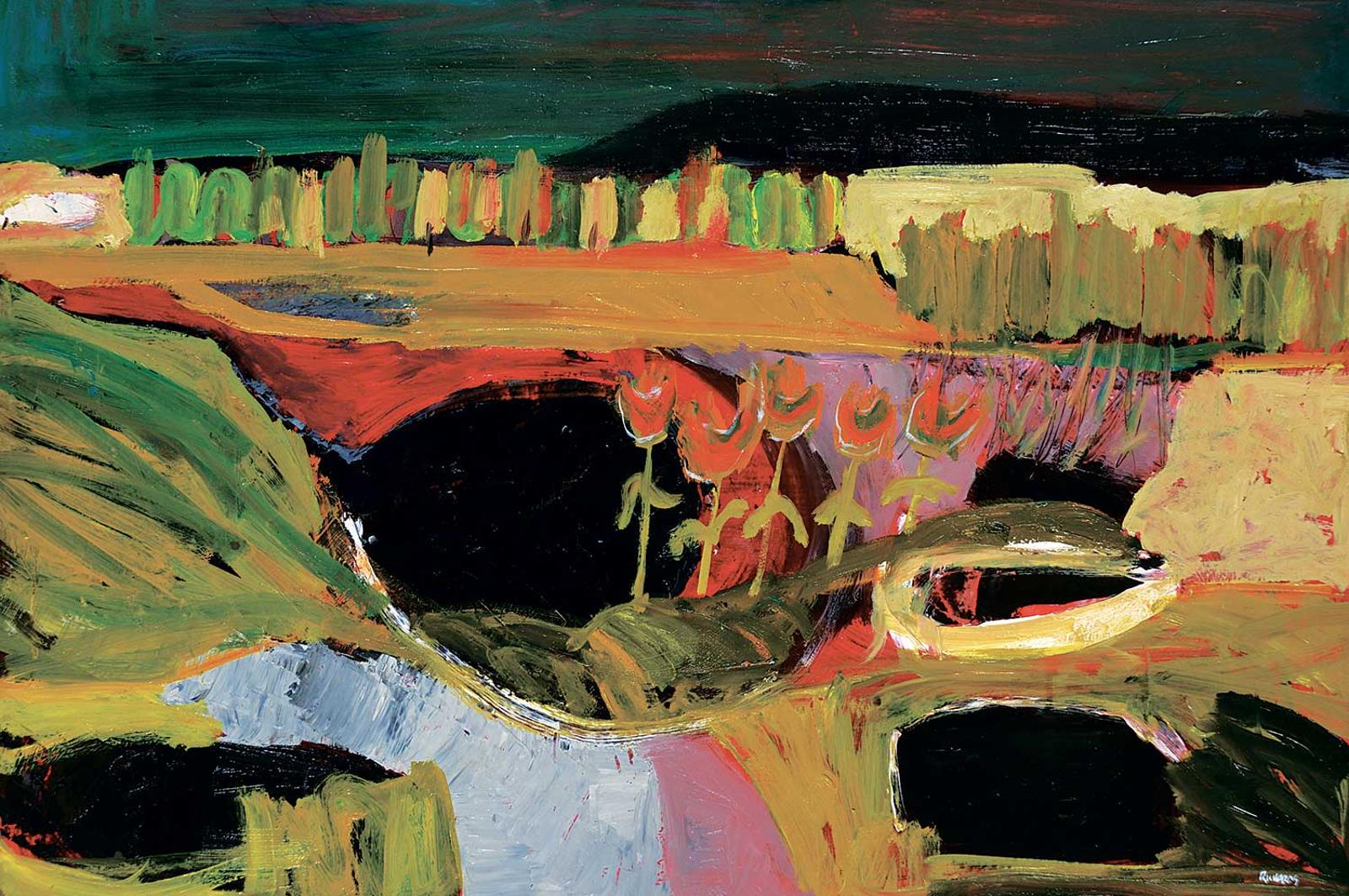 Edith Jean Richards (1924-2015) - Landscape with Flowers