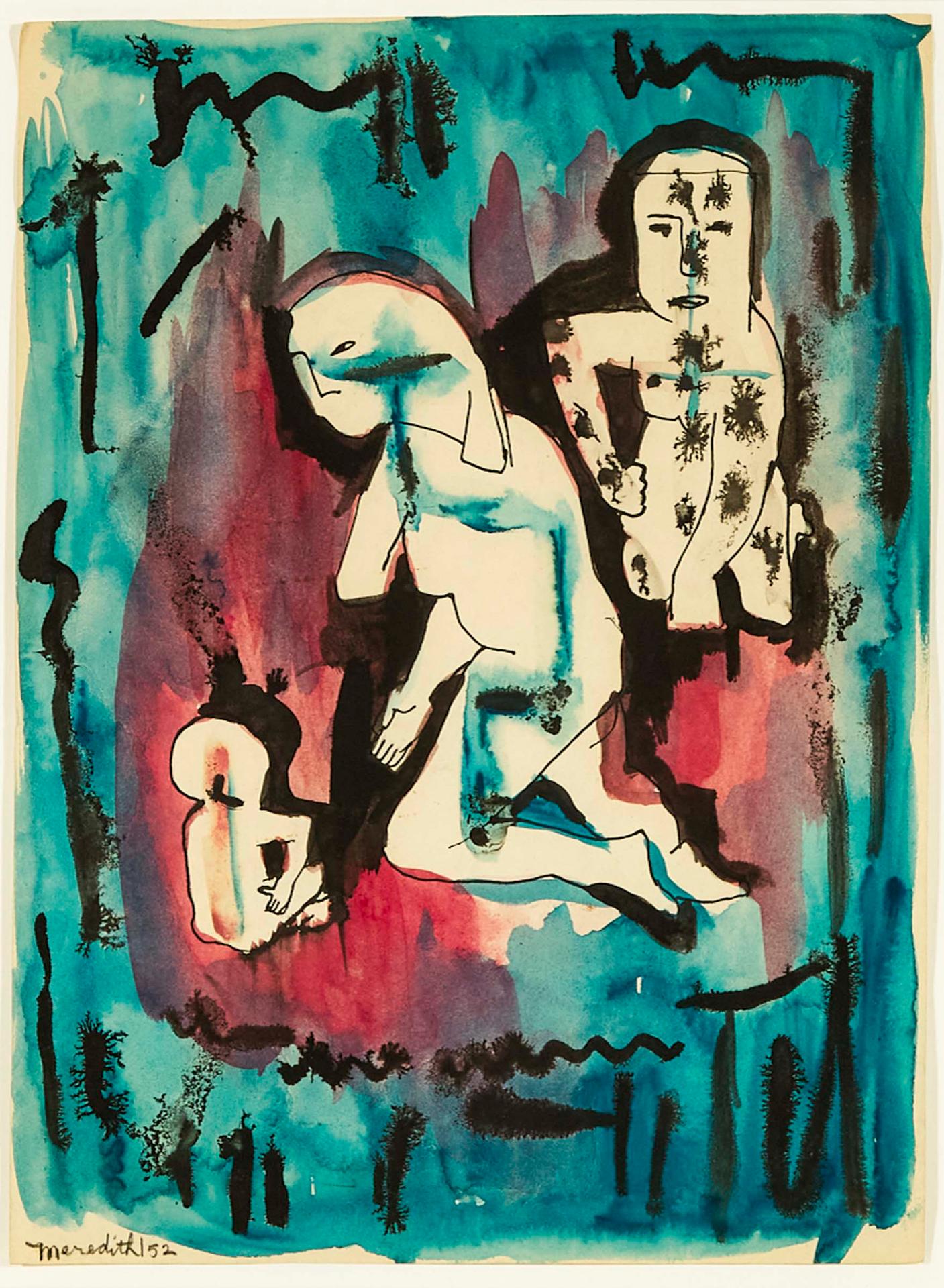 John Meredith (1933-2000) - Family Group, 1952