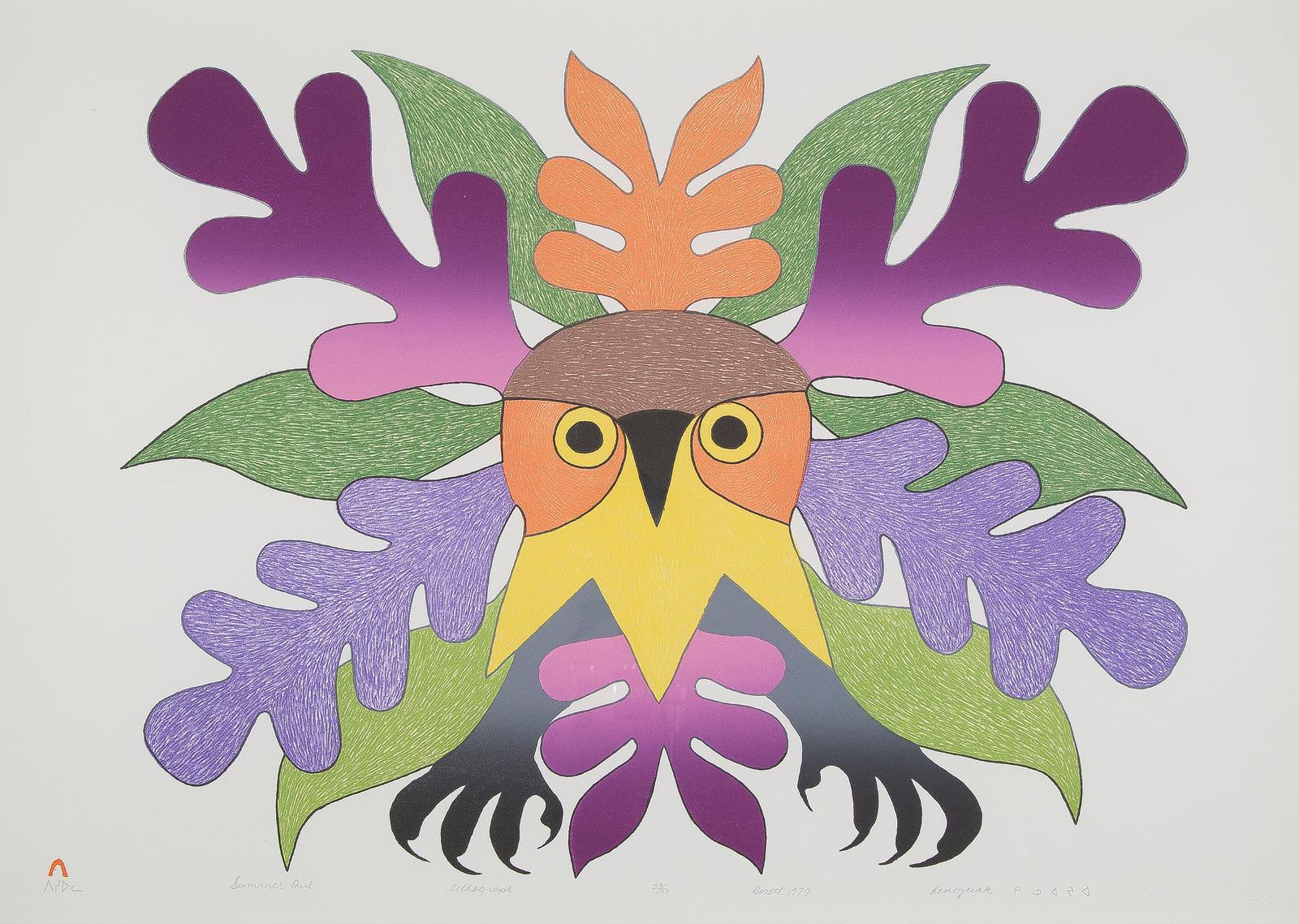 Kenojuak Ashevak (1927-2013) - Summer Owl, 1979