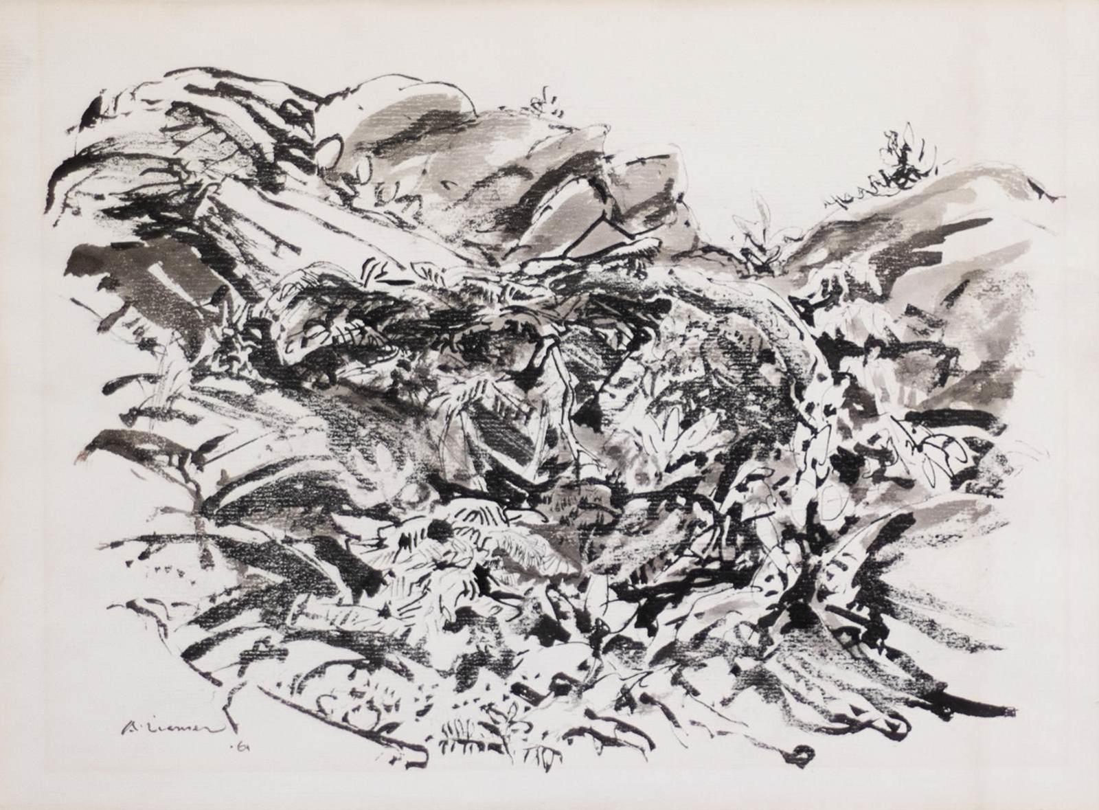 Arthur Lismer (1885-1969) - A Rocky Forested Landscape; 1961
