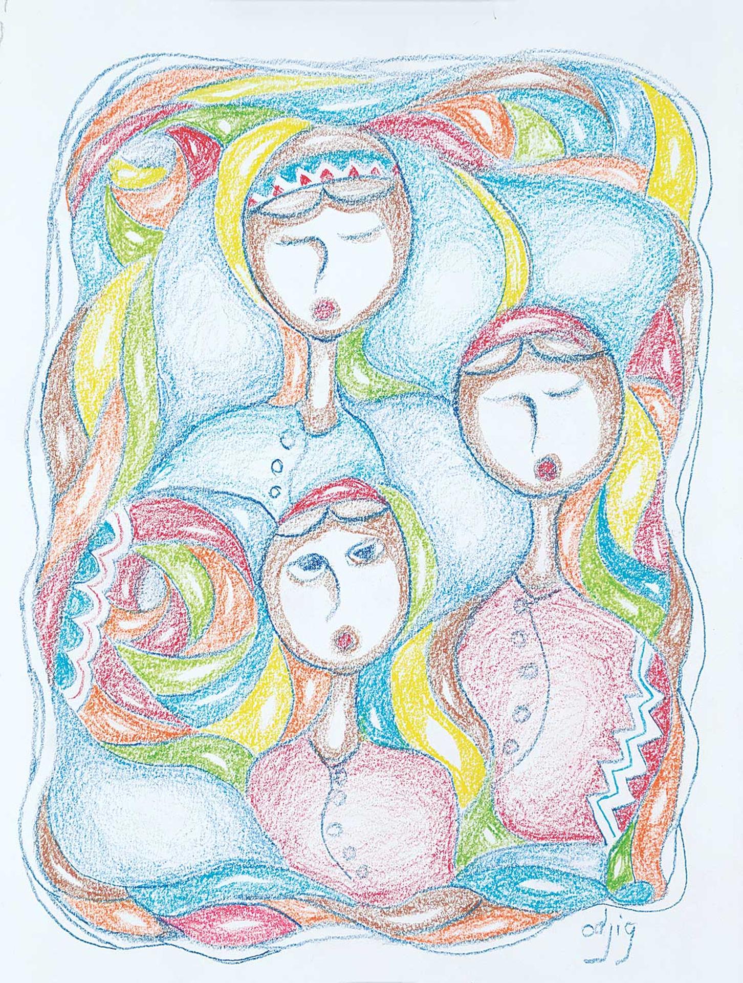 Daphne Odjig (1919-2016) - Family of Three