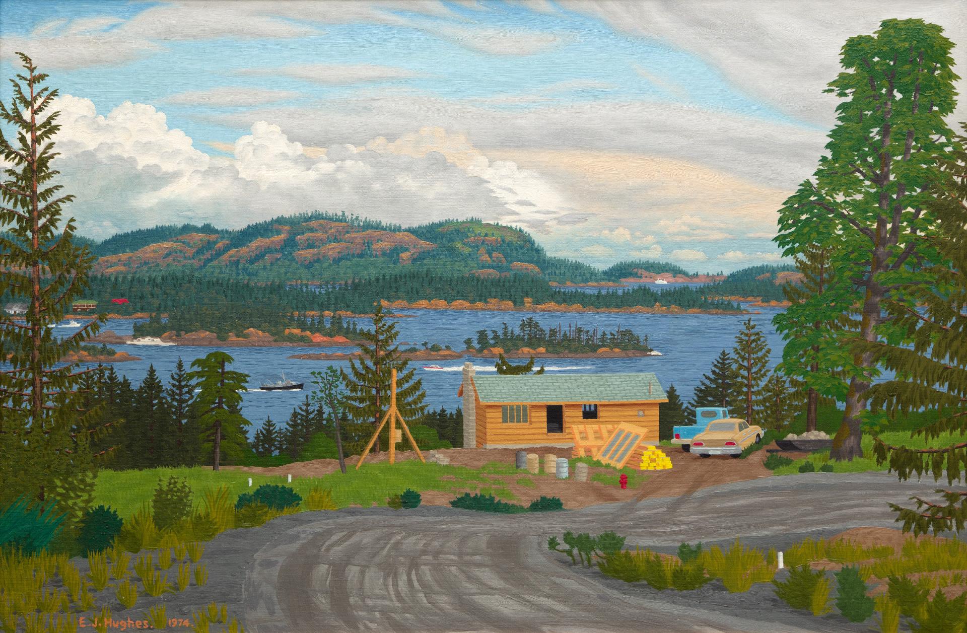 Edward John (E. J.) Hughes (1913-2007) - Above Ganges Harbour (Salt Spring Island, BC), 1974