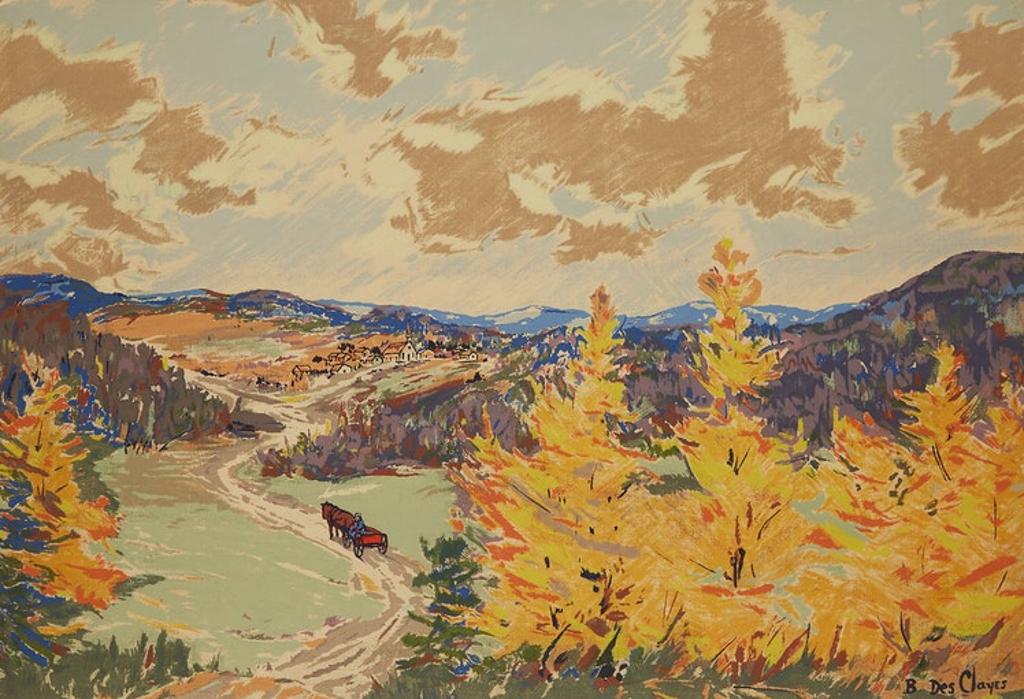Berthe Des Clayes (1877-1968) - Landscape with Horse and Wagon