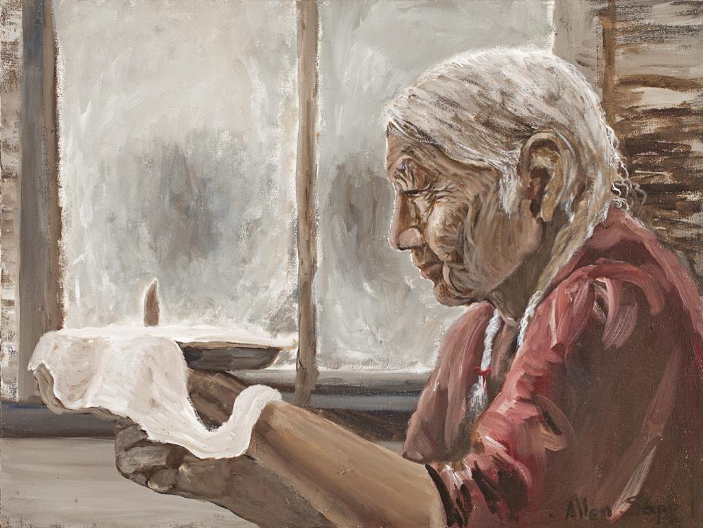 Allen Sapp OC SOM (1928-2015) - Red Pheasant Cree, Making Pie, 1969