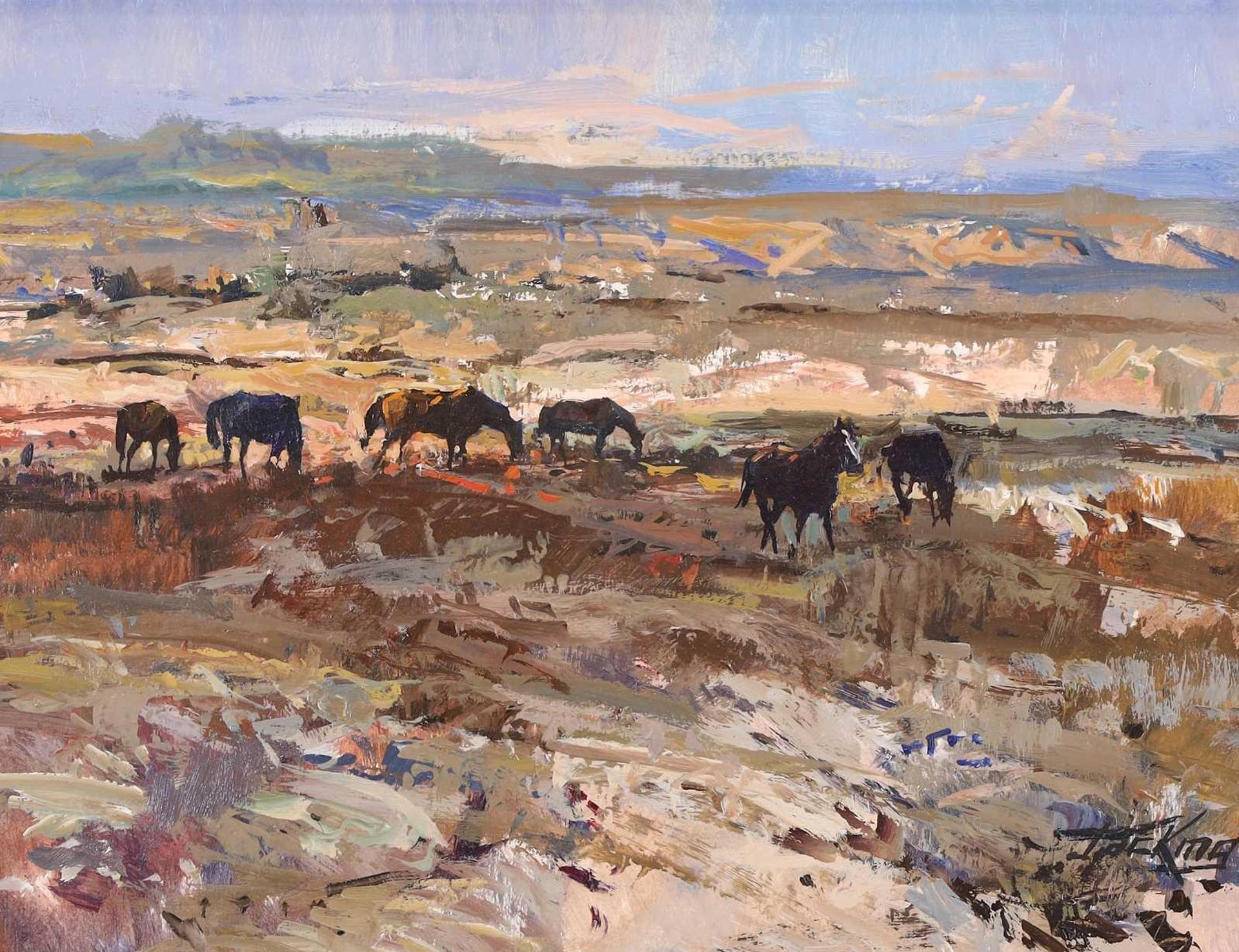 Jack [Jac] Elmo King (1920-1998) - Horses On The Open Range
