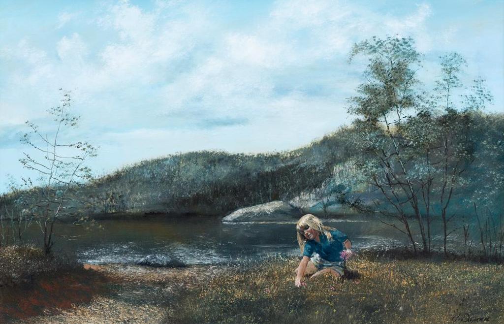 Scott Duncan (1944-2017) - Untitled - Girl Picking Wildflowers