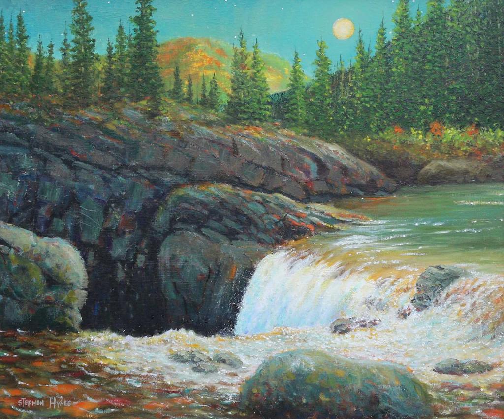 Stephen Hynes (1944) - Elbow Falls By Night; 2008