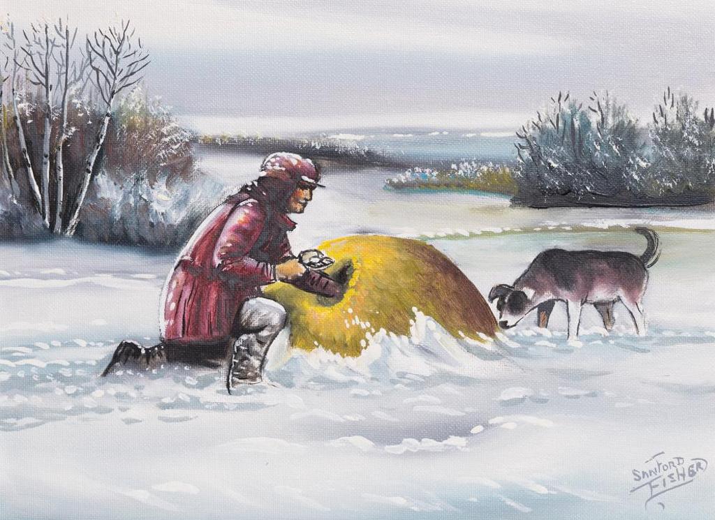 Sanford Fisher (1927-1988) - Untitled - Winter Trapper