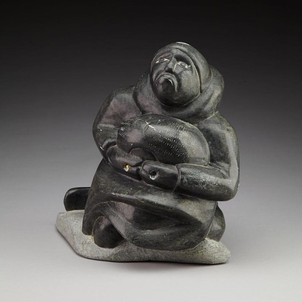 Lukasi Qavavauk (1932) - Woman Holding A Walrus Head