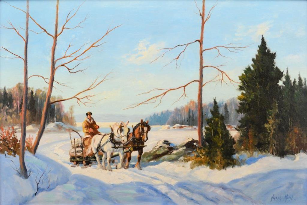 Joseph Monk (1908-1984) - Hauling Wood