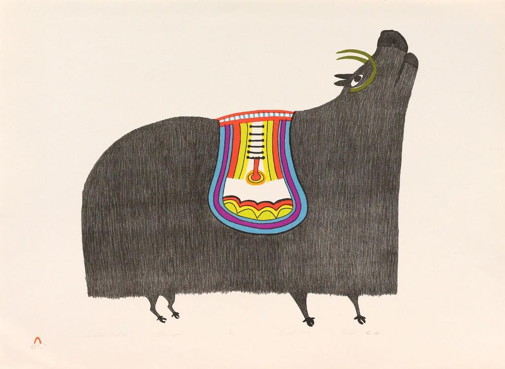 Pudlo Pudlat (1916-1992) - Saddled Muskox; 1979