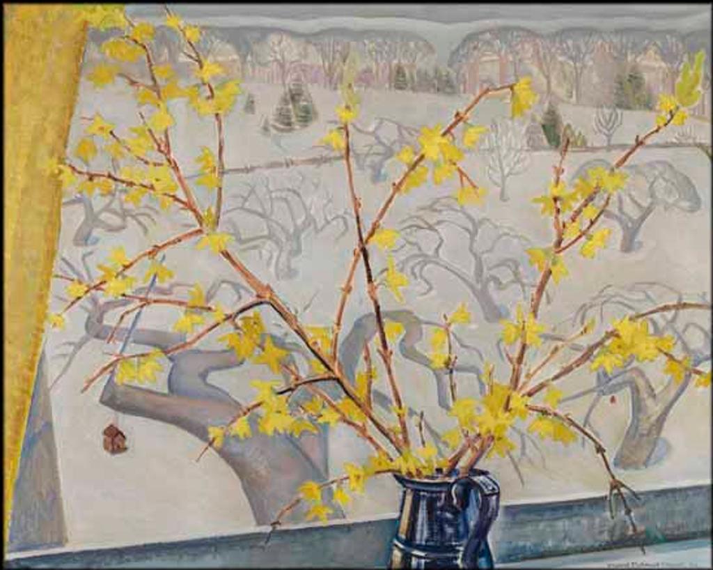 Muriel Yvonne Mckague Housser (1898-1996) - Spring in the Studio / Fishing Village (verso)