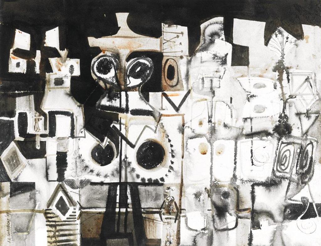 Jack Leaonard Shadbolt (1909-1998) - Composition (Theme In Orange, Black And White)