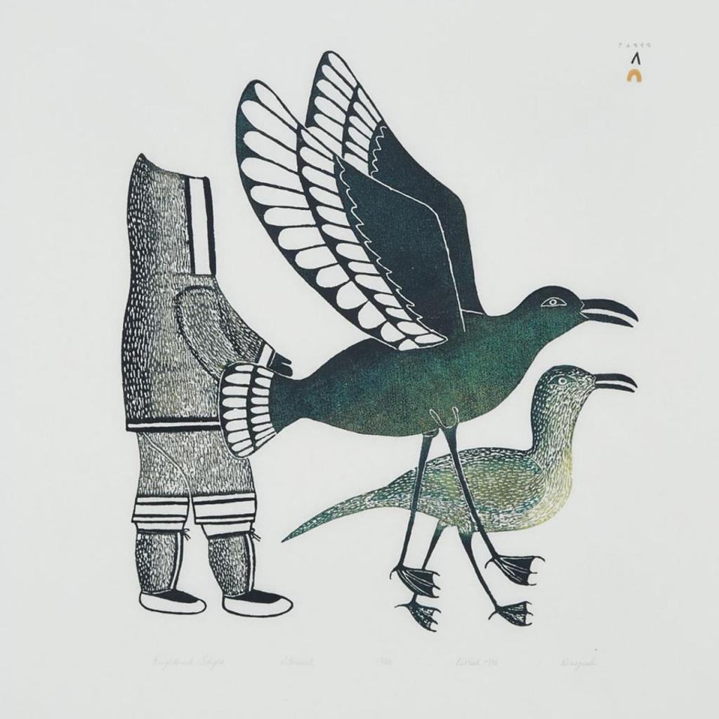 Kenojuak Ashevak (1927-2013) - Frightened Flight