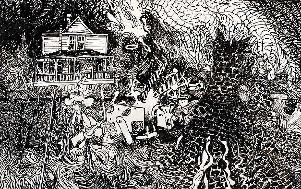 Jack Leaonard Shadbolt (1909-1998) - UNTITLED-HOUSE AND ABSTRACTION