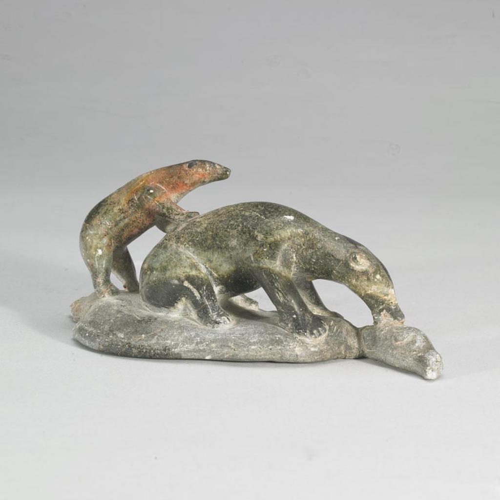 Simon Natak (1945) - Bear And Cub Attacking Seal
