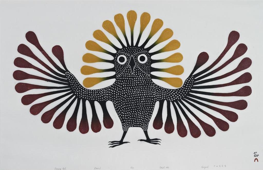 Kenojuak Ashevak (1927-2013) - Preening Owl