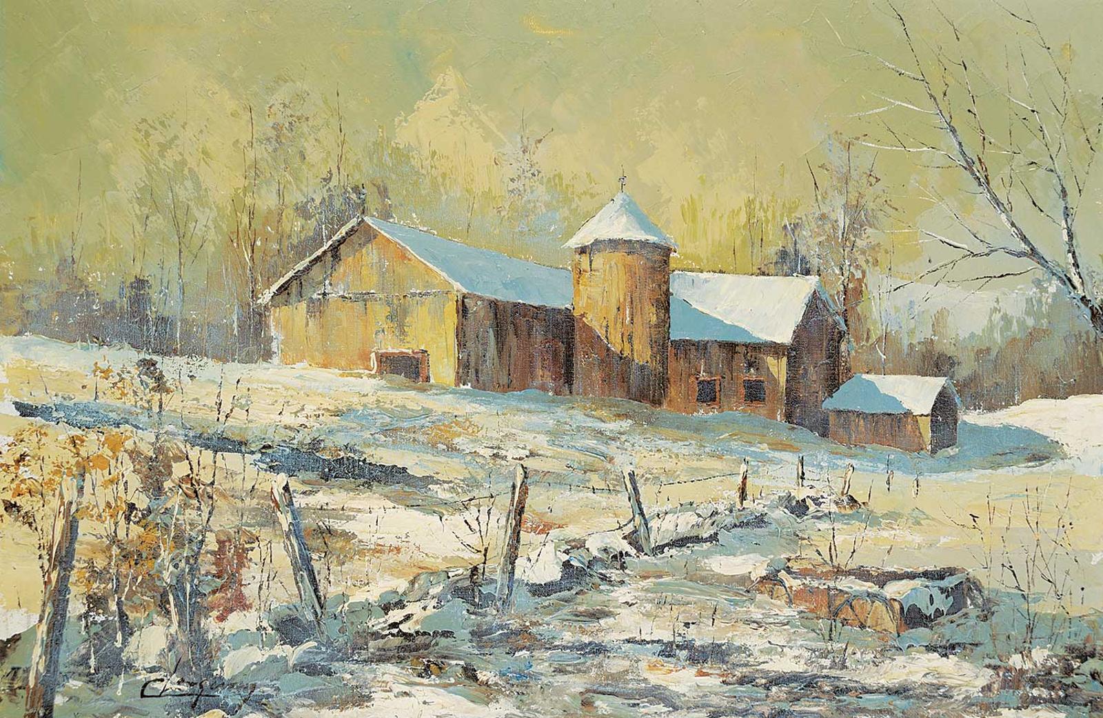 Claude Langevin (1942-2024) - Untitled - Cold Day on the Farm