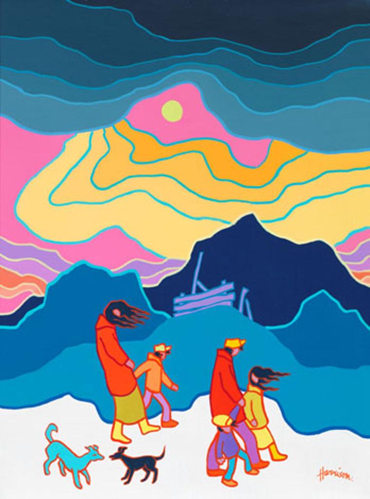 Ted Harrison (1926-2015) - Walk in the Breeze